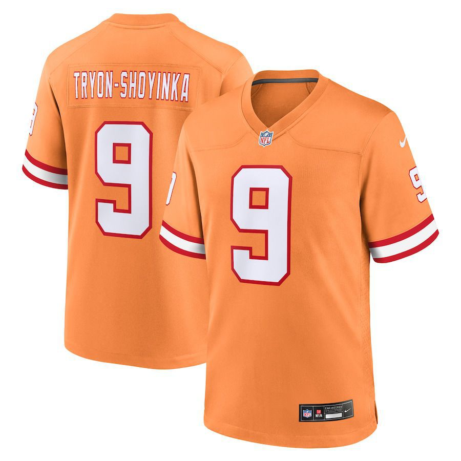 Men Tampa Bay Buccaneers 9 Joe Tryon-Shoyinka Nike Orange Throwback Game NFL Jersey